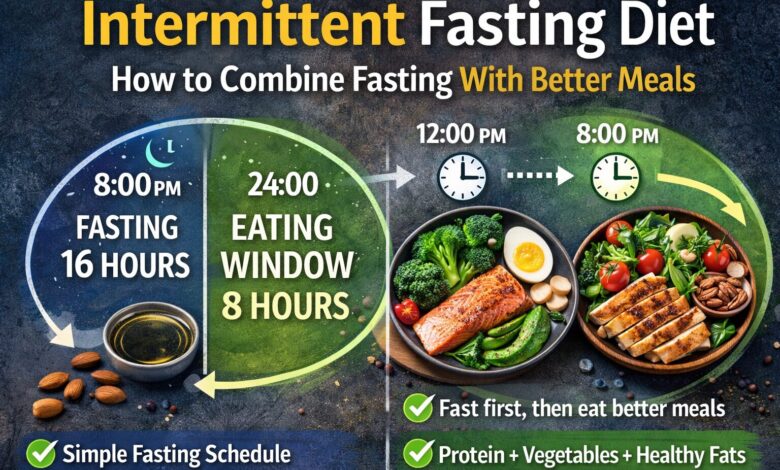 intermittent fasting diet meal schedule with healthy foods