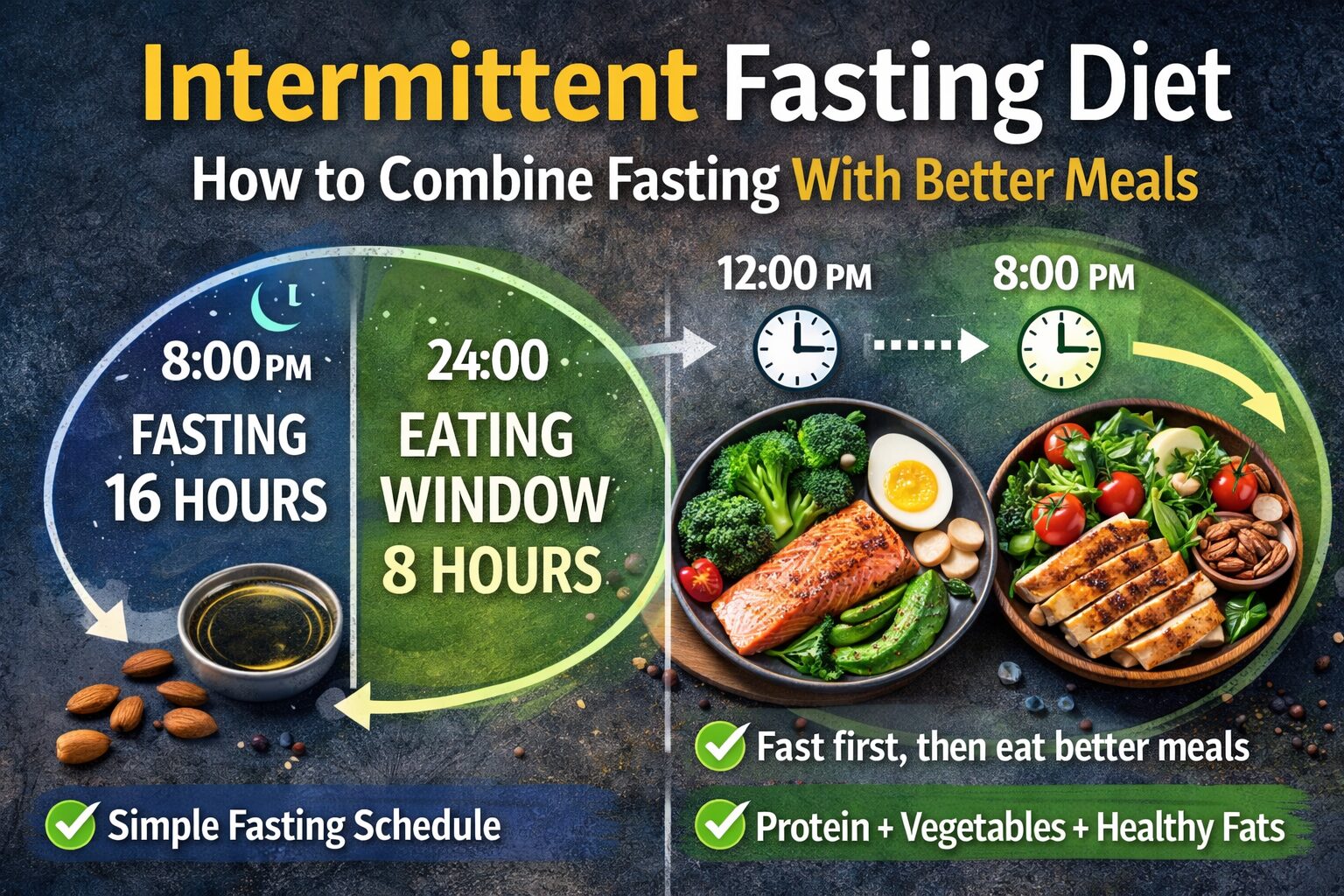intermittent fasting diet meal schedule with healthy foods