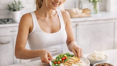 balanced macros meal with protein carbs and fats for weight loss